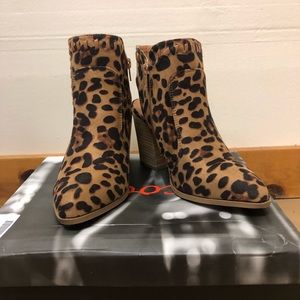 Cheetah print booties
